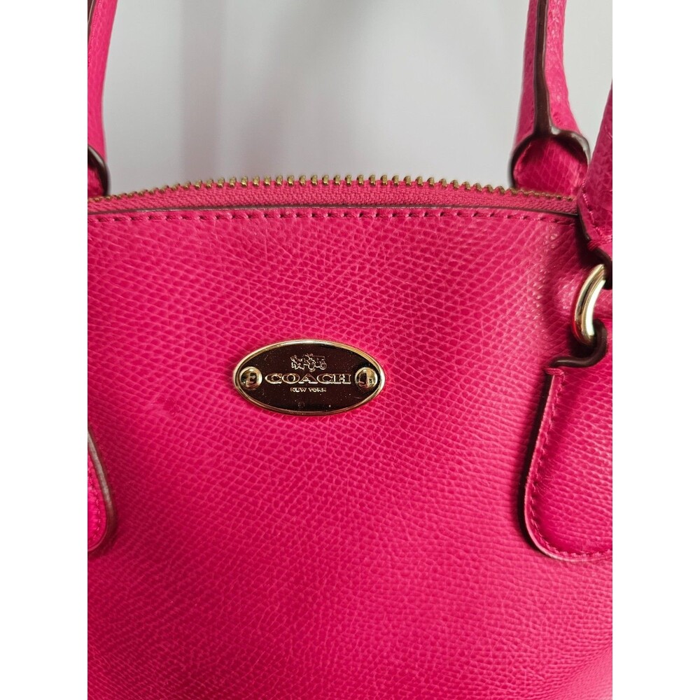 Coach Cora Dome Satchel Pink Crossgrain Leather Crossbody Gold Hardware - Picture 2 of 14
